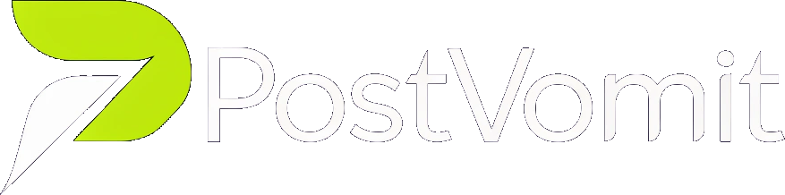 PostVomit wordmark with P icon